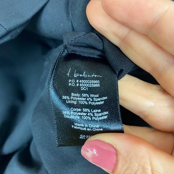 Aritzia Babaton Stretch Wool Blazer - Size 6 - Black, Wool Blend, Two Button - Picture 5 of 7
